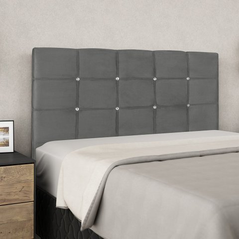 Painel de Cabeceira Antonella 140cm para Quarto Cinza