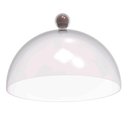 Ver imagem 1 de Cúpula de Plástico 25cm para Bolos Tortas Doces Pratos Bubble Crippa Amêndoa