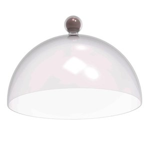 Cúpula de Plástico 25cm para Bolos Tortas Doces Pratos Bubble Crippa Amêndoa