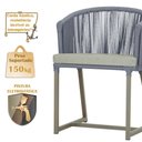 Ver imagem 4 de Mesa com 4 Cadeiras de Jantar Roma 100cm e Noronha em Aluminío Fendi Corda Nautica Estofado 3 Trama
