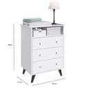 Ver imagem 4 de Quarto de Bebê Completo Roupeiro 2 Portas 2 Gavetas com Cômoda 3 Gavetas 1 Nicho Nuvem Branco