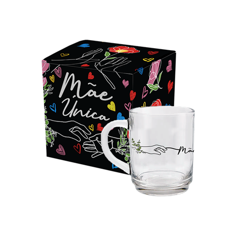 CANECA LISA DE VIDRO - MAE UNICA