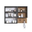 Ver imagem 5 de Espelheira de Banheiro com 2 Portas e Nichos 80cm Multimóveis Crpro-EPL005 Mel/Grafite