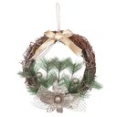 Ver imagem 1 de Guirlanda de Natal Flor Arte Dourada e Champanhe 24cm