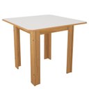 Ver imagem 3 de Conjunto de Sala de Jantar 1 Mesa 4 Cadeiras Atenas Laranja/Freijó/Off White/Linho