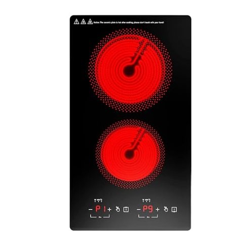 Gtkzw Cooktop Elétrico 12" 110v com 2 Queimadores e 9 Níveis de Potência