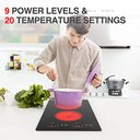 Ver imagem 3 de Gtkzw Cooktop Elétrico 12" 110v com 2 Queimadores e 9 Níveis de Potência