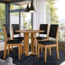 Ver imagem 2 de Mesa Sala de Jantar Tampo Redondo sem Vidro 100% MDF Isabela Marrom/Ype