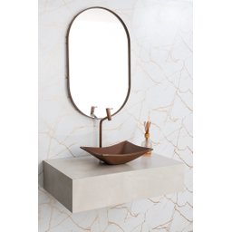 Espelho Oval com Moldura em Metal 80 x 50 cm - 1