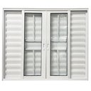 Ver imagem 1 de Janela Veneziana 6 Folhas com Grade Alumínio Branco Linha 25:100 x 150