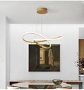 Ver imagem 4 de Lustre Pendente Moderno Infinity Led 50w Dourado 4000k Branco Neutro Bivolt