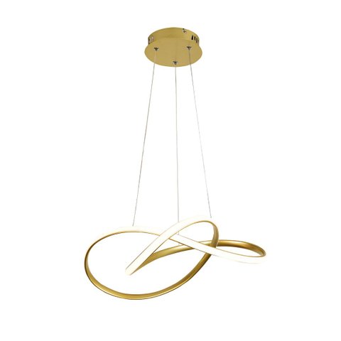 Lustre Pendente Moderno Infinity Led 50w Dourado 4000k Branco Neutro Bivolt