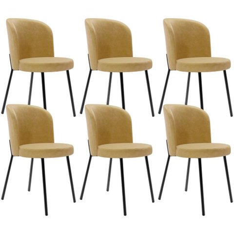 Kit 6 Cadeiras Sala de Jantar Estofada Gavi L02 Couríssimo Fendi