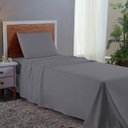 Ver imagem 1 de Conjunto Lençol Solteiro Aveludado 400 Fios 3 Peças Cama Box e Infantil:cinza