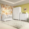 Quarto de Bebê Completo com Cômoda Berço e Guarda Roupa 100% MDF Retrô Kakau Espresso Móveis - 2
