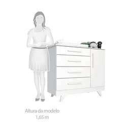 Quarto de Bebê Completo com Cômoda Berço e Guarda Roupa 100% MDF Retrô Kakau Espresso Móveis - 13