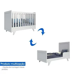 Quarto de Bebê Completo com Cômoda Berço e Guarda Roupa 100% MDF Retrô Kakau Espresso Móveis - 17