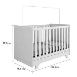Quarto de Bebê Completo com Cômoda Berço e Guarda Roupa 100% MDF Retrô Kakau Espresso Móveis - 19