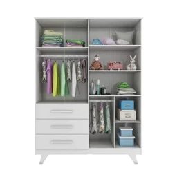 Quarto de Bebê Completo com Cômoda Berço e Guarda Roupa 100% MDF Retrô Kakau Espresso Móveis - 20