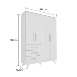 Quarto de Bebê Completo com Cômoda Berço e Guarda Roupa 100% MDF Retrô Kakau Espresso Móveis - 21