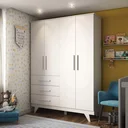 Ver mais imagens de Quarto de Bebê Completo com Cômoda Berço e Guarda Roupa 100% MDF Retrô Kakau Espresso Móveis