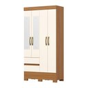 Ver imagem 1 de Guarda Roupa Solteiro 4 Portas 2 Gavetas com Espelho Layla Lux Casa 812