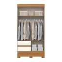 Ver imagem 3 de Guarda Roupa Solteiro 4 Portas 2 Gavetas com Espelho Layla Lux Casa 812