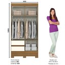Ver imagem 4 de Guarda Roupa Solteiro 4 Portas 2 Gavetas com Espelho Layla Lux Casa 812