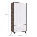 Ver imagem 5 de Quarto de Bebê Completo Guarda Roupa 2 Portas 2 Gavetas com Cômoda 3 Gavetas 1 Nicho Nuvem Marrom/Carvalho/Branco
