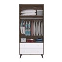 Ver imagem 4 de Quarto de Bebê Completo Guarda Roupa 2 Portas 2 Gavetas com Cômoda 3 Gavetas 1 Nicho Nuvem Marrom/Carvalho/Branco