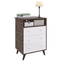Ver imagem 3 de Quarto de Bebê Completo Guarda Roupa 2 Portas 2 Gavetas com Cômoda 3 Gavetas 1 Nicho Nuvem Marrom/Carvalho/Branco