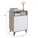 Ver imagem 2 de Quarto de Bebê Completo Roupeiro 2 Portas 2 Gavetas com Cômoda 3 Gavetas 1 Nicho Nuvem Branco/Fresno