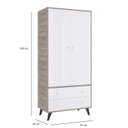 Ver imagem 3 de Quarto De Bebê Completo Roupeiro 2 Portas 2 Gavetas Com Cômoda 3 Gavetas 1 Nicho Nuvem