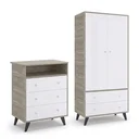 Ver imagem 7 de Quarto de Bebê Completo Roupeiro 2 Portas 2 Gavetas com Cômoda 3 Gavetas 1 Nicho Nuvem Branco/Fresno