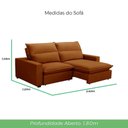 Ver imagem 4 de Sofá Retrátil e Reclinável 2 Lugares 2,60m Andreza Veludo Lansofbr Terracota