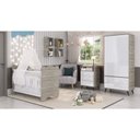 Ver imagem 1 de Quarto de Bebe Completo 3 Peças 1 Cômoda 1 Roupeiro 1 Berço Pipoca 