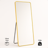 Espelho Grande Retangular Corpo Inteiro Moldura Dourada 170x70 Cm Suporte de Chão Designer Moderno - 5