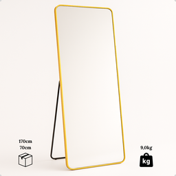 Espelho Grande Retangular Corpo Inteiro Moldura Dourada 170x70 Cm Suporte de Chão Designer Moderno - 5 Espelho Grande Retangular Corpo Inteiro Moldura Dourada 170x70 Cm Suporte de Chão Designer Moderno - 5