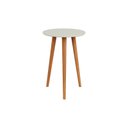 Ver imagem 1 de Mesa de Canto Redonda 45cm Lisboa Off White/freijó