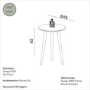Ver imagem 2 de Mesa de Canto Redonda 45cm Lisboa Off White/freijó