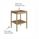 Ver imagem 6 de Mesa Lateral Quadrada com Prateleira 43cm X 58cm Pé Madeira Artesano Oslo