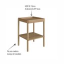 Ver imagem 6 de Mesa Lateral Quadrada com Prateleira 43cm x 58cm Pé Madeira Artesano Oslo Marrom Hanover