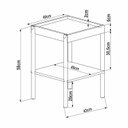 Ver imagem 4 de Mesa Lateral Quadrada com Prateleira 43cm x 58cm Pé Madeira Artesano Oslo Marrom Hanover
