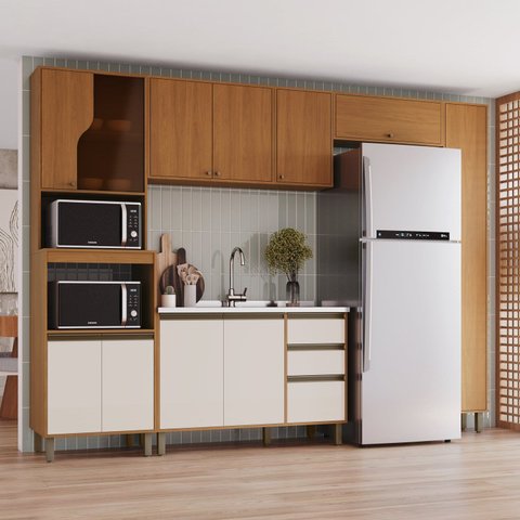 Cozinha Modulada Completa 6 Peças com Torre Quente 1 Forno e Paneleiro Venaly