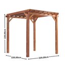 Ver imagem 2 de Pergolado de Madeira Maciça Rústico 2,20m x 2,20m com Cobertura Veneziana | Madebal - Natural