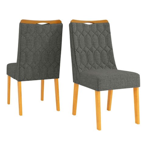 Conjunto de 2 Cadeiras Estofada Sala de Jantar Bel