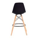 Ver imagem 5 de Kit 2 Banquetas Alta Eiffel Eames Preta Base Madeira Cozinha Bar Bistrô Bancada