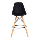 Ver imagem 3 de Kit 2 Banquetas Alta Eiffel Eames Preta Base Madeira Cozinha Bar Bistrô Bancada