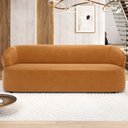 Ver imagem 2 de Sofá 3 Lugares Orgânico Sala de Estar Living 205cm Carmen F04 Couríssimo Whisky - Lyam Decor