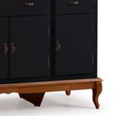 Ver imagem 3 de Balcão Buffet 4 Portas e 3 Gavetas com Pés Luiz XV 60635 Linz Móveis - Preto/Imbuia